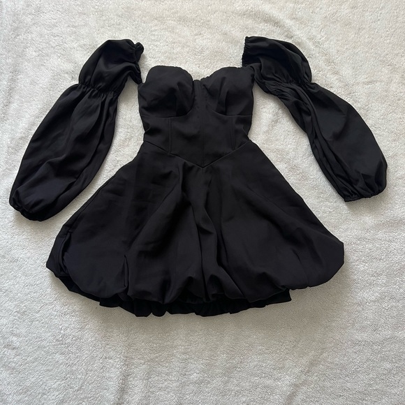 Mock Neck Long Sleeve Bubble Hem Dress